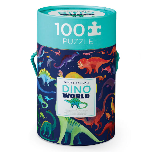 Dino World - Animal Species Puzzle 100 pc (Blue Lid)